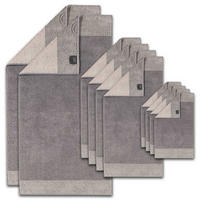 HANDTUCH Unisex Luxury Home C Two-Tone Grau Baumwolle 10er Pack - Graphitfarben, Naturmaterialien (200/135cm) - Cawoe