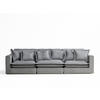 6-SITZER SOFA Amalfi Grau Webstoff - Schwarz/Grau, Holz/Holzwerkstoff (338/90/119cm) - Maison de Reve