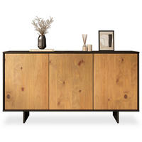 SIDEBOARD ARTO schwarz/Eiche - Eichefarben/Schwarz, Holz (137/71/41cm) - IDIMEX