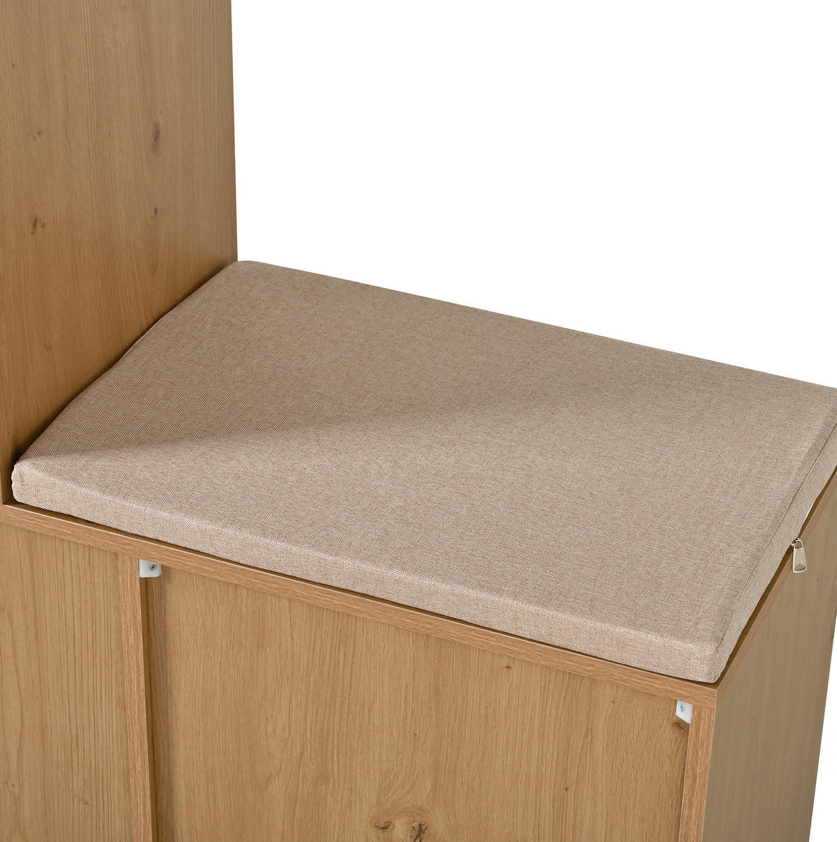 SCHUHSCHRANK aus Spanplatte 142x35x110cm in Natural mit Sitzbank - Naturfarben, Holzwerkstoff (142/110/35cm) - Modfu