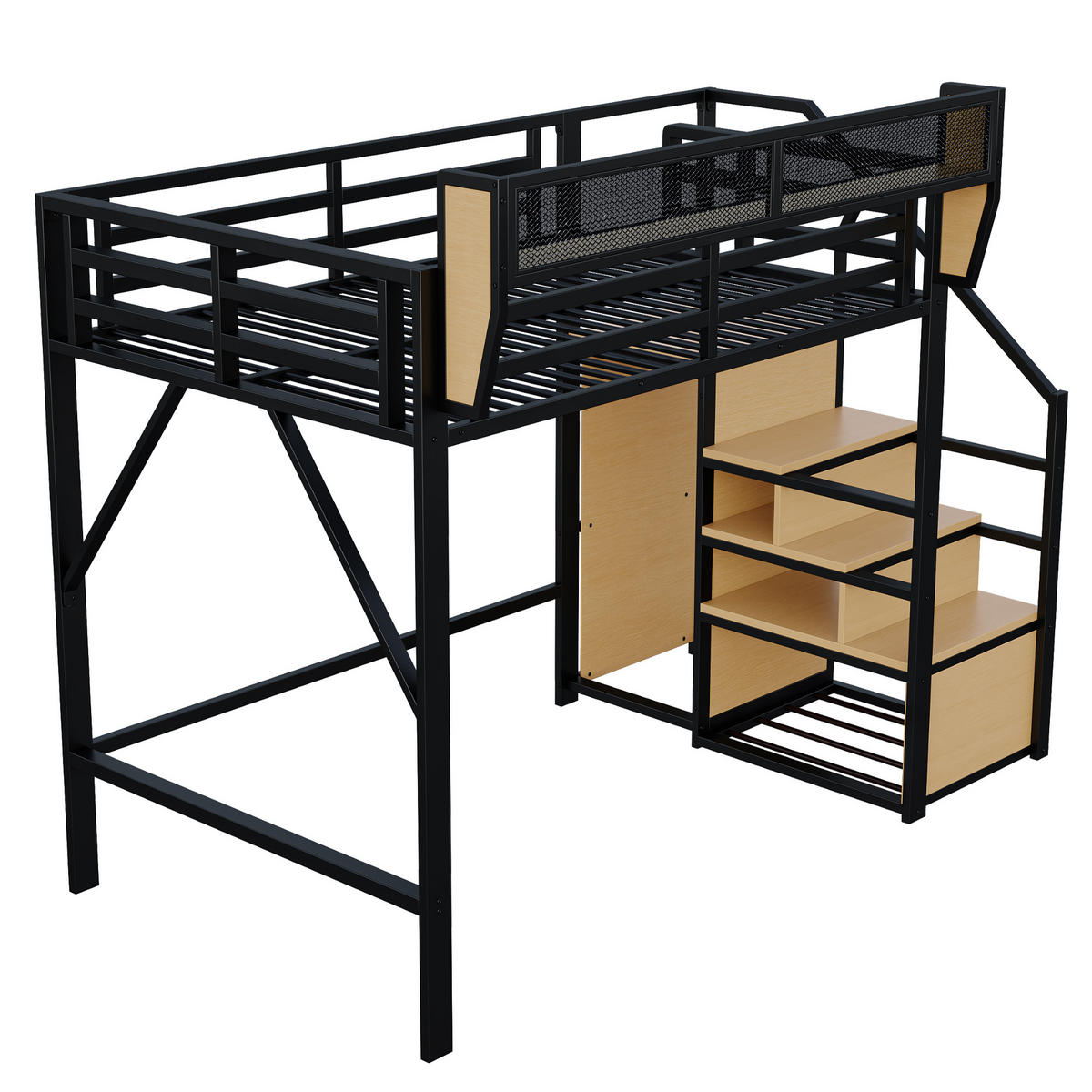 HOCHBETT Metall 140/200 cm Schwarz - Schwarz, Metall - Raumix