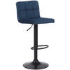 BARHOCKER Fani, Gestell schwarz, Samt Blau - Blau/Schwarz, Textil/Metall (40/85/40cm) - TPFLiving