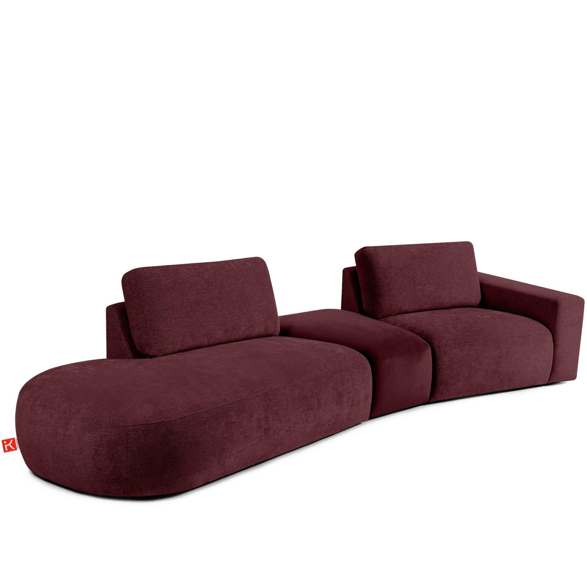 4-SITZER ECKSOFA ZUCCO Chenille links, Violett - Violett, Textil (350/84/105cm) - KONSIMO®