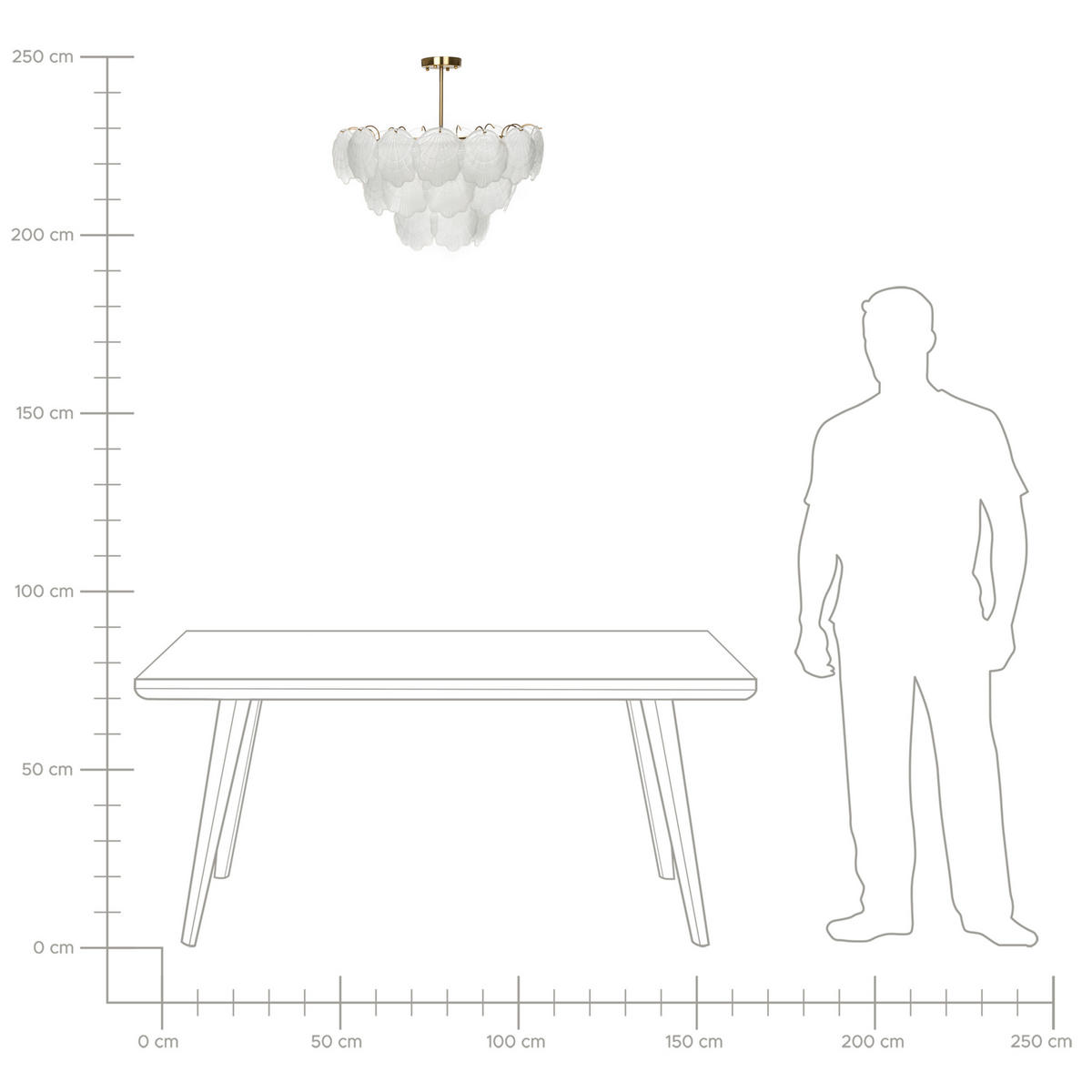 KRONLEUCHTER Glas Messing Caplina - Transparent/Messingfarben, Glas (60/60/65cm) - Beliani