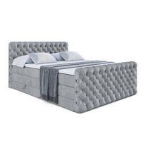 BOXSPRINGBETT BOXI8-Z KING - 160x200 - H3/H4 - Grau - Grau, Holzwerkstoff (160/200cm) - ALTDECOR