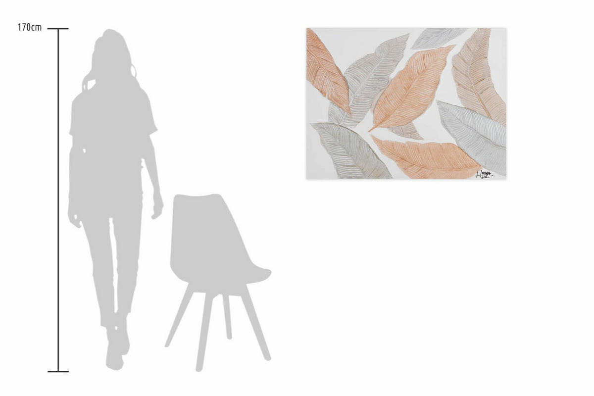 ACRYLBILD HANDGEMALT 100/75 cm - Orange/Grau, Holz/Textil (1.4/75cm) - KUNSTLOFT