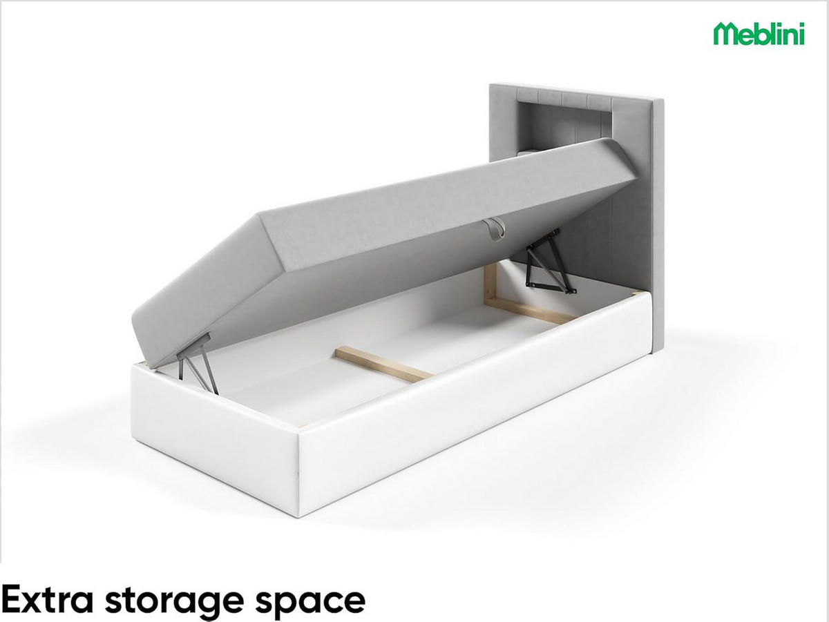 KINDERBETT GARETH 1 - Dunkelblau/Weiß, Holzwerkstoff (82/212cm) - Meblini