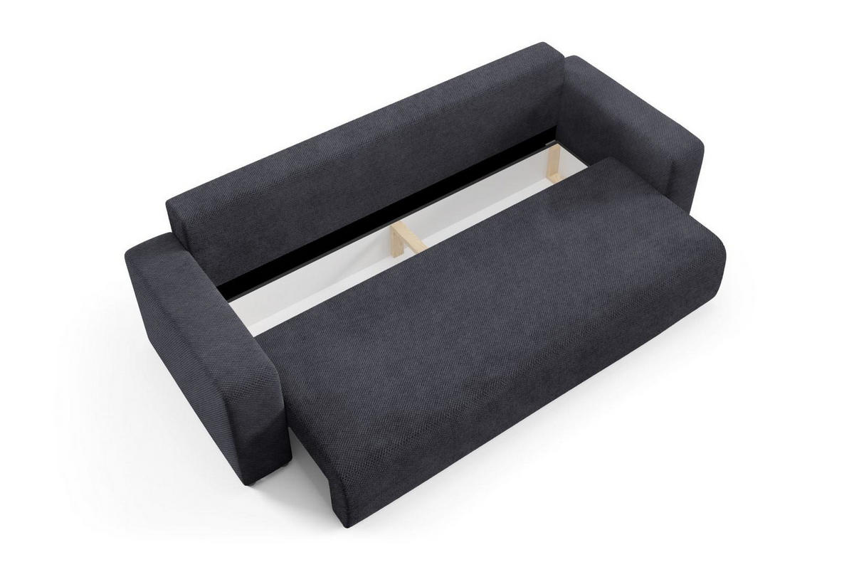 SCHLAFSOFA mit Bettkasten Schwarz - Schwarz, Textil (247/88/93cm) - Furnisell