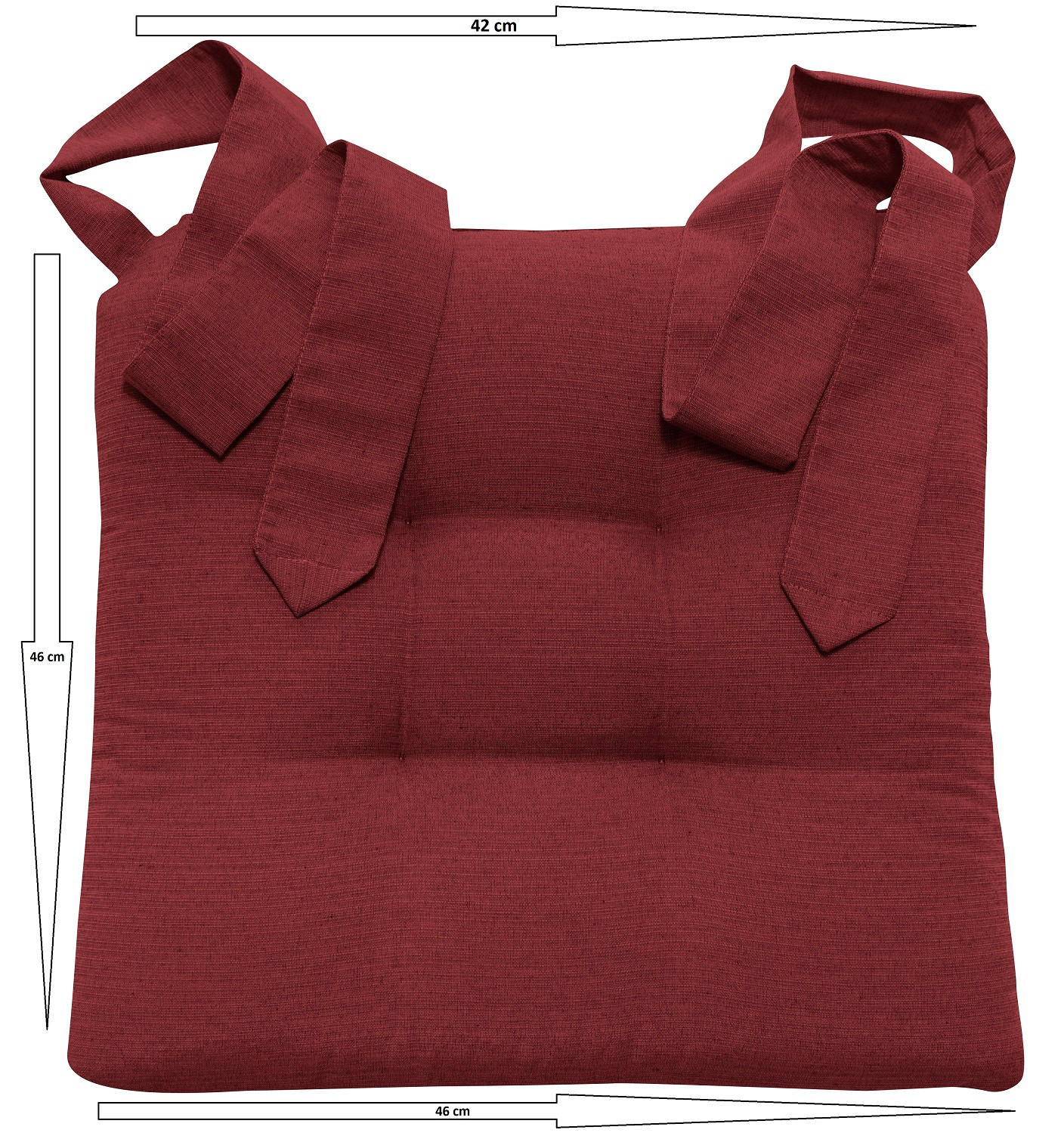 STUHLKISSEN mit Schleifenband - Rot, Textil (46/42/7cm) - Bonvionn
