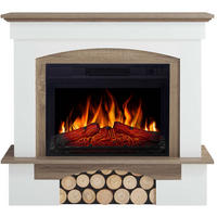 ELEKTROKAMIN Woodley AF23S Weiß Graueiche – Breite 107 cm, 3D-Flammeneffekt, LED-Beleuchtung, Heizfunktion - Weiß, Glas/Holzwerkstoff (98.5/90/30cm) - ArtiFlame