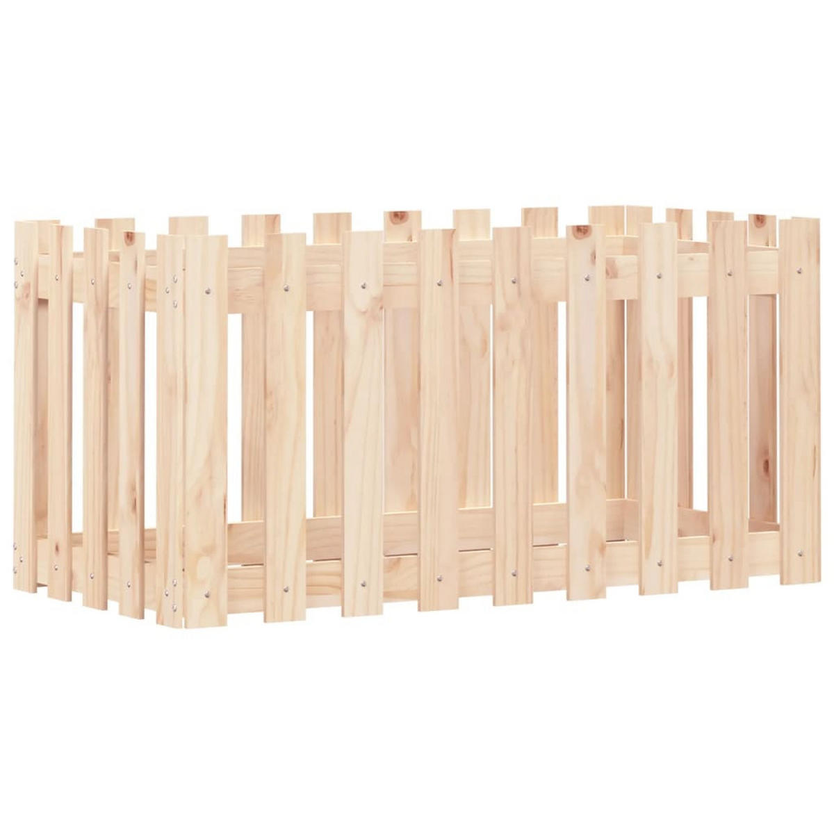 HOCHBEET Lattenzaun-Design 100x50x50 cm Massivholz Kiefer - Naturfarben, Holz (100/50/50cm) - furnicato