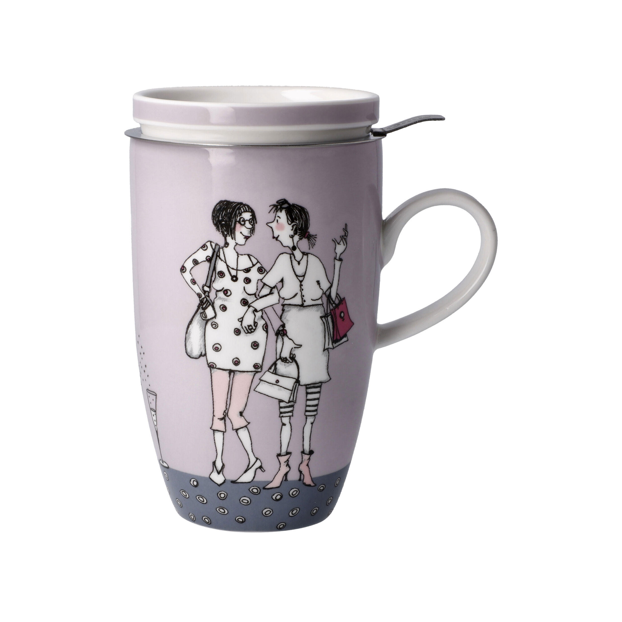 TEETASSE Barbara Freundlieb - Ziemlich beste Freundinnen, Fine Bone China, Bunt, 450 ml - Multicolor, Keramik (0.45L) - Goebel