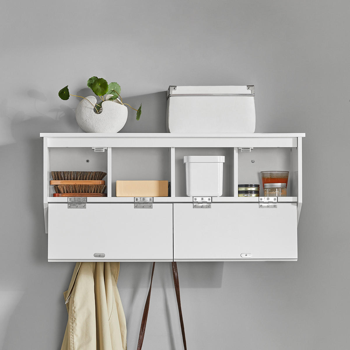 WANDGARDEROBE Weiß - Weiß, Holzwerkstoff (78/30/20cm) - SoBuy