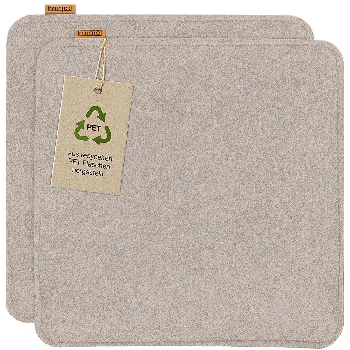 SITZKISSEN mit Antirutschnoppen 2er-Set - Beige, Textil (35/35/2cm) - Miqio Design