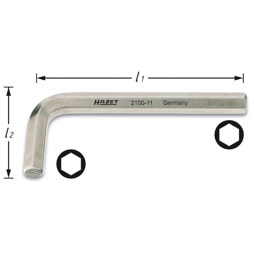 WINKELSCHRAUBENDREHER 2100-10 - Innen-Sechskant Profil - Schlüsselweite: 10 - G - Multicolor, Kunststoff (125/50/12cm) - Hazet