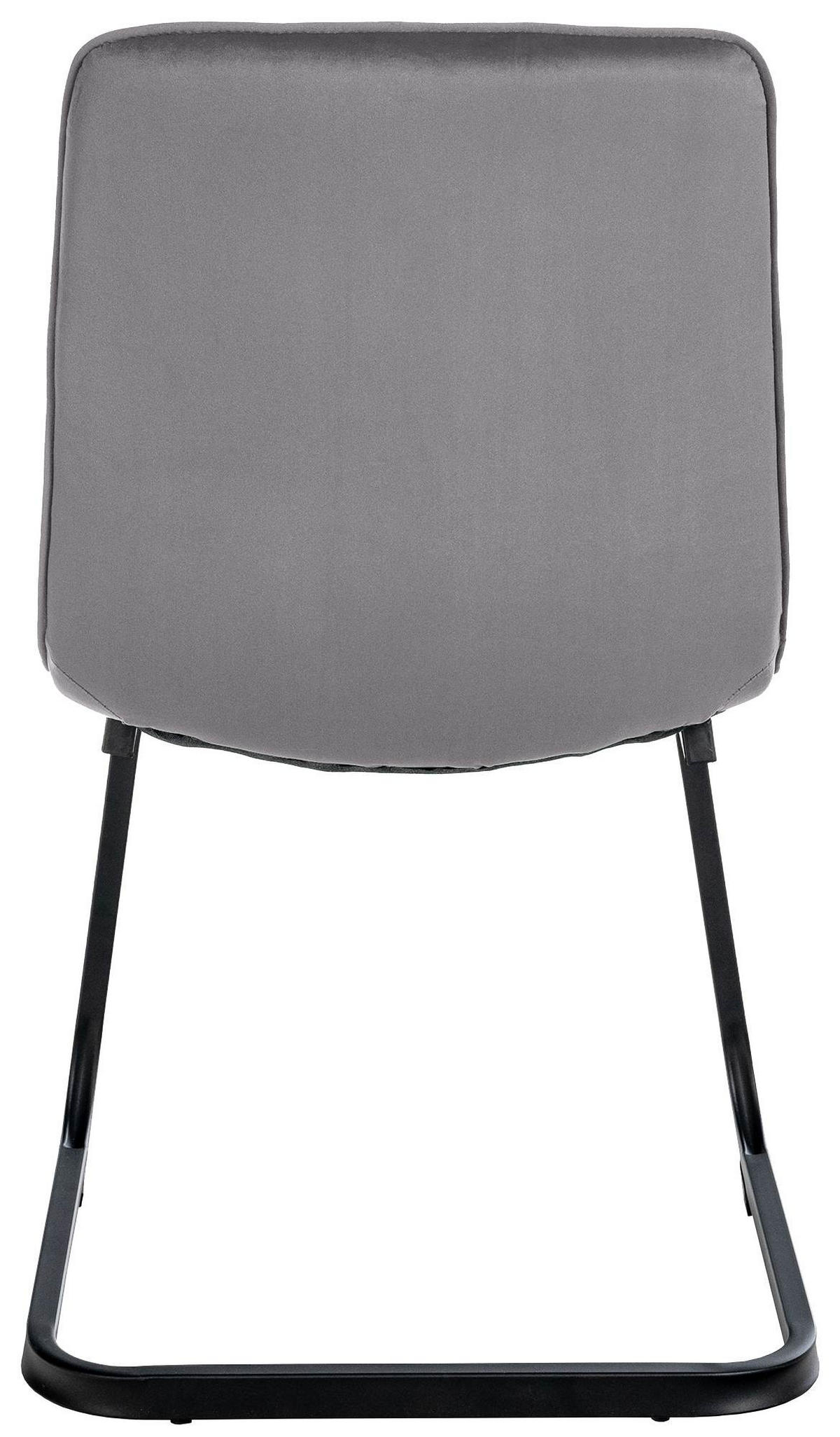 SCHWINGSTUHL 2er Set Samt dunkelgrau - Dunkelgrau/Schwarz, Textil/Metall (47/87/58cm) - CLP