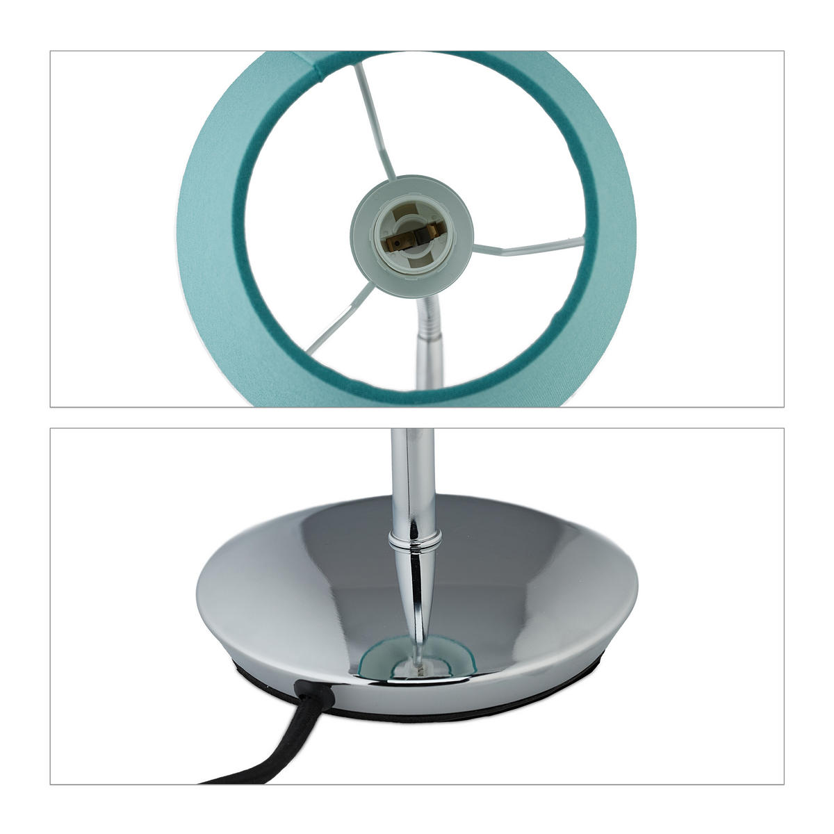 TISCHLAMPE - Multicolor, Textil/Metall (17/17/47cm) - Relaxdays