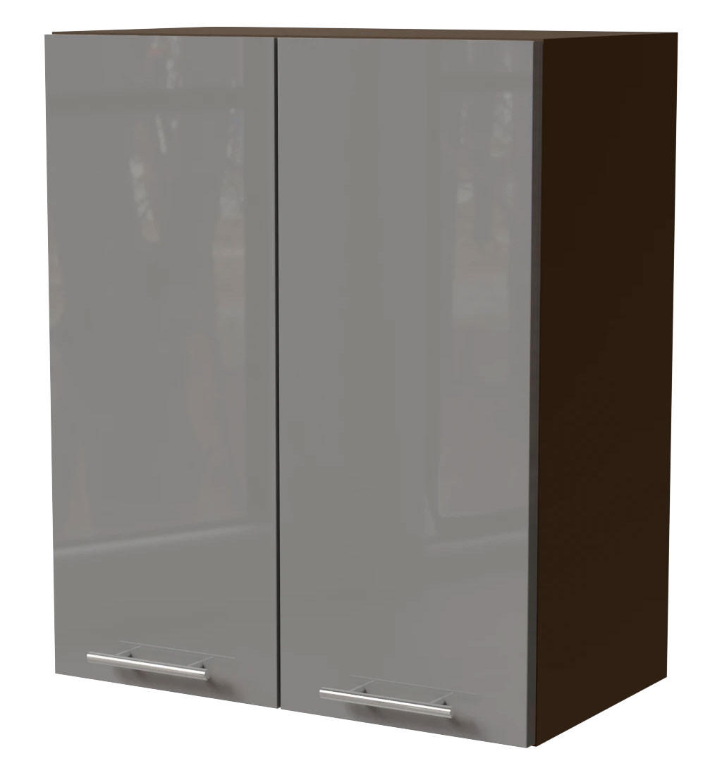 KÜCHENHÄNGESCHRANK Essen W3/60 Grau Hochglanz / Lava Matt 60 / 32,5 / 72cm - Dunkelgrau/Grau, Holz/Holzwerkstoff (60/72/32.5cm) - Feldmann-Wohnen