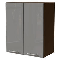 KÜCHENHÄNGESCHRANK Essen W3/60 Grau Hochglanz / Lava Matt 60 / 32,5 / 72cm - Dunkelgrau/Grau, Holz/Holzwerkstoff (60/72/32.5cm) - Feldmann-Wohnen
