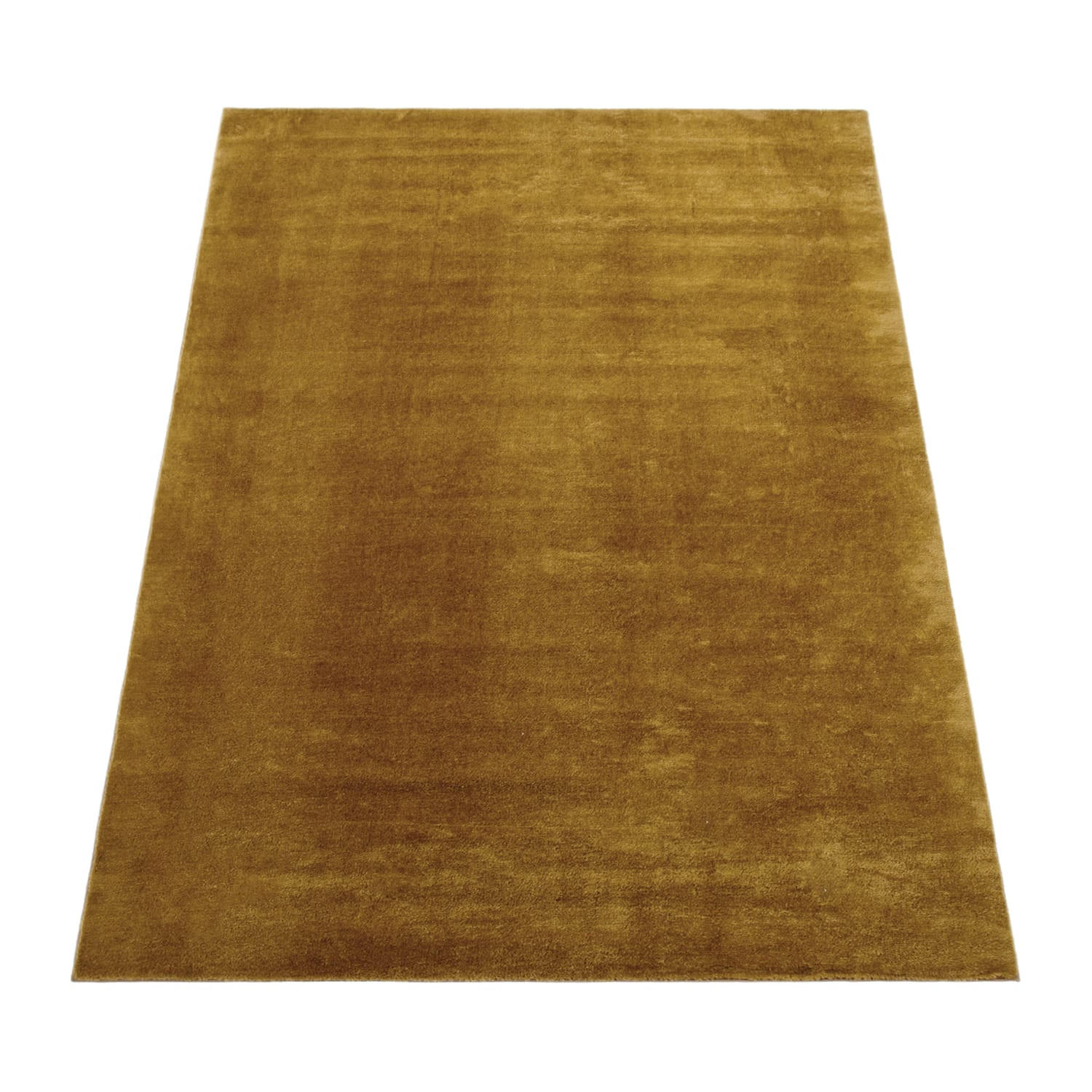 TEPPICH Kurzflor waschbar Unifarben Wohnzimmer schmutzabweisend Senf Rechteckig 120x170 - Gelb, Textil (120/170cm) - KADIMA DESIGN