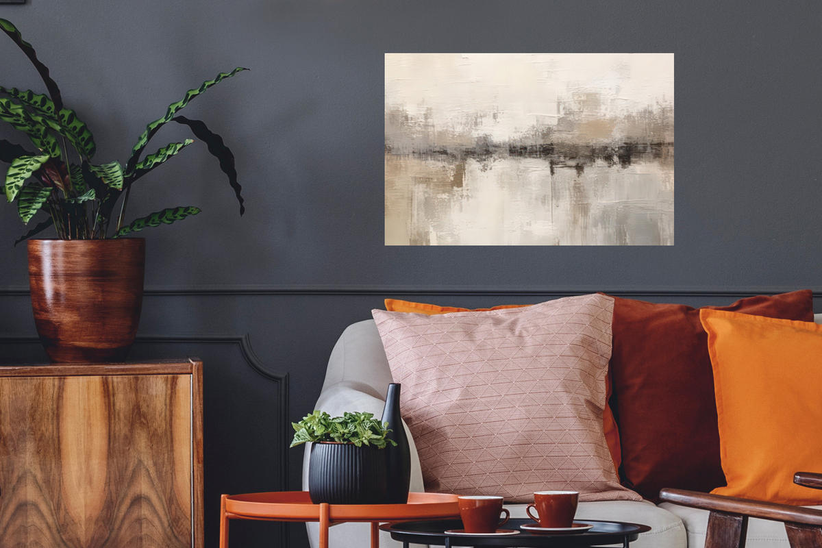 WANDTATTOO Moderne Kunst - Abstrakt - Beige 60x40 cm - Beige, Kunststoff (60/40/0.1cm) - MuchoWow