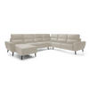 ECKSOFA BOSCO U-Form, Monolith-Stoff, Freistehend, mit verstellbaren Kopfstützen, Sofa für Familien, Größe: 340x270x98cm, Farbe: Beige - Beige, Holz/Textil (270/340cm) - DomoHome