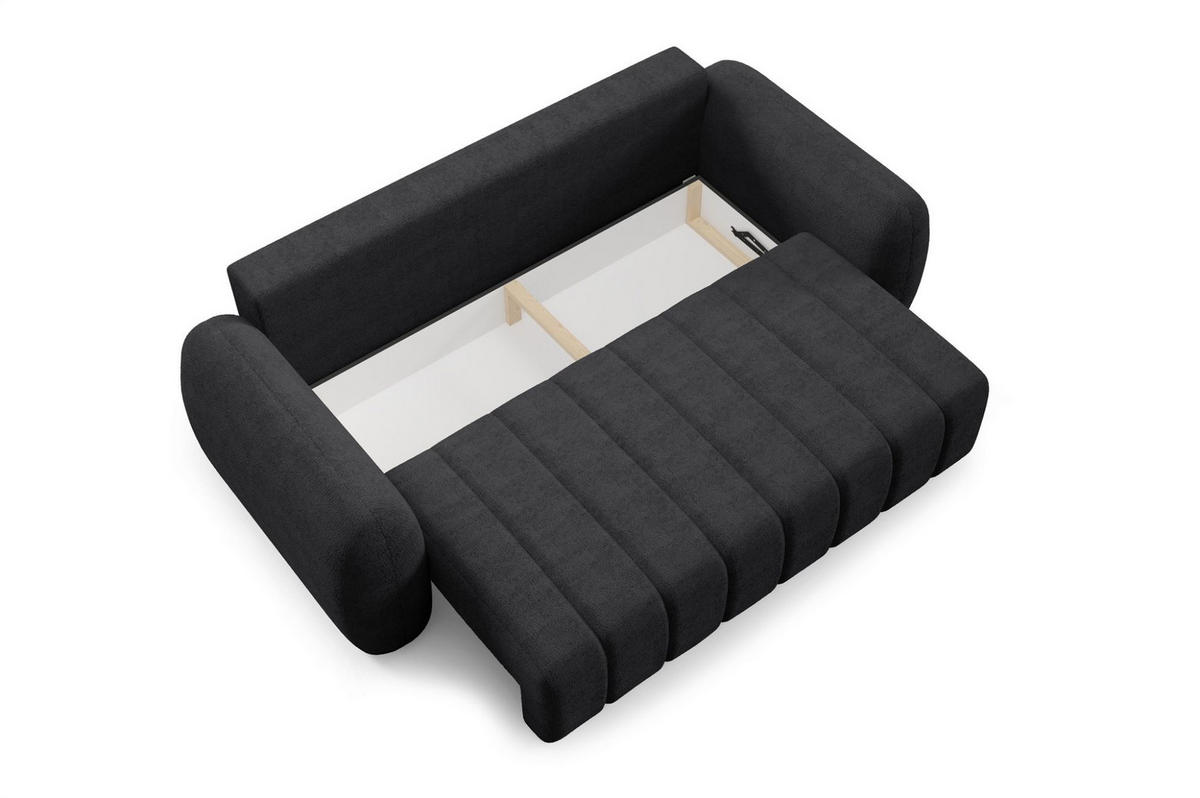 SCHLAFSOFA Caria - Schwarz, Holzwerkstoff/Textil (266/95/110cm) - Fun Möbel