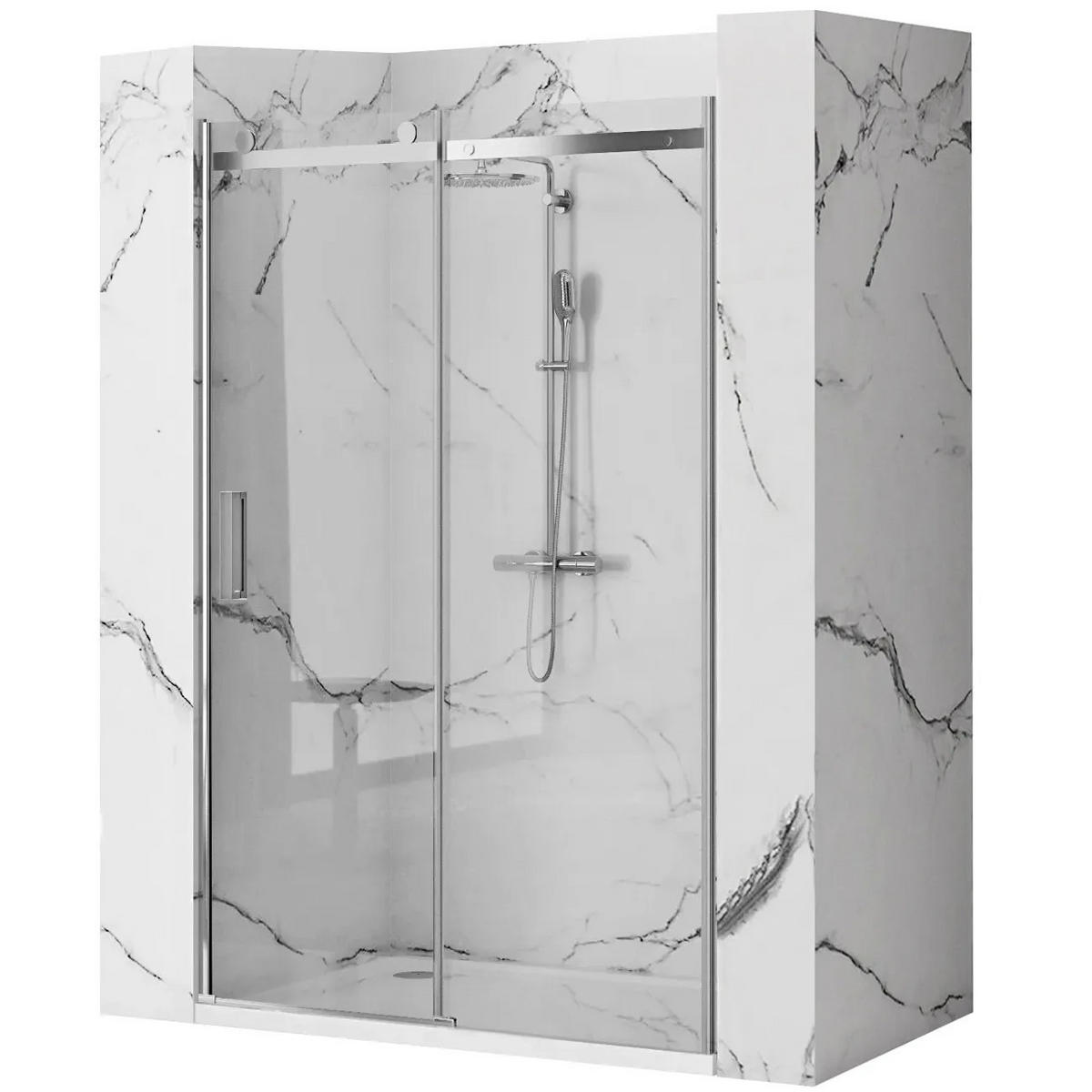 DUSCHTÜR Rea Nixon-2 120 linke - Chromfarben, Glas (119.5/190cm) - REA