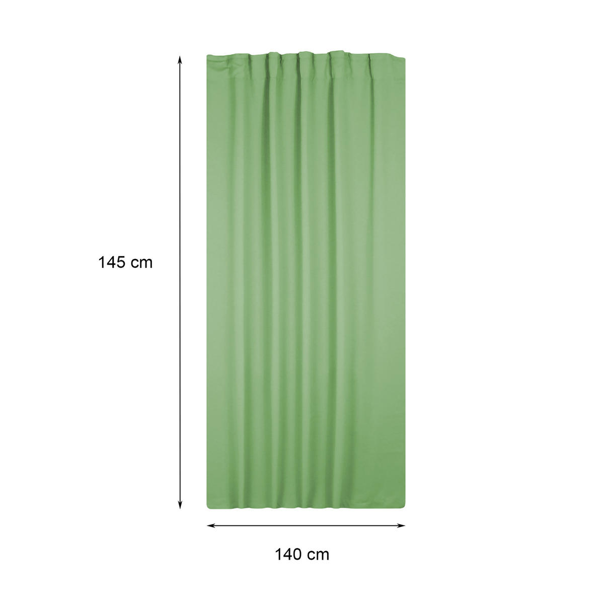 VERDUNKELUNGSVORHANG Kräuselband 140/245 cm Grün - Grün, Textil (140/245cm) - TiborTex