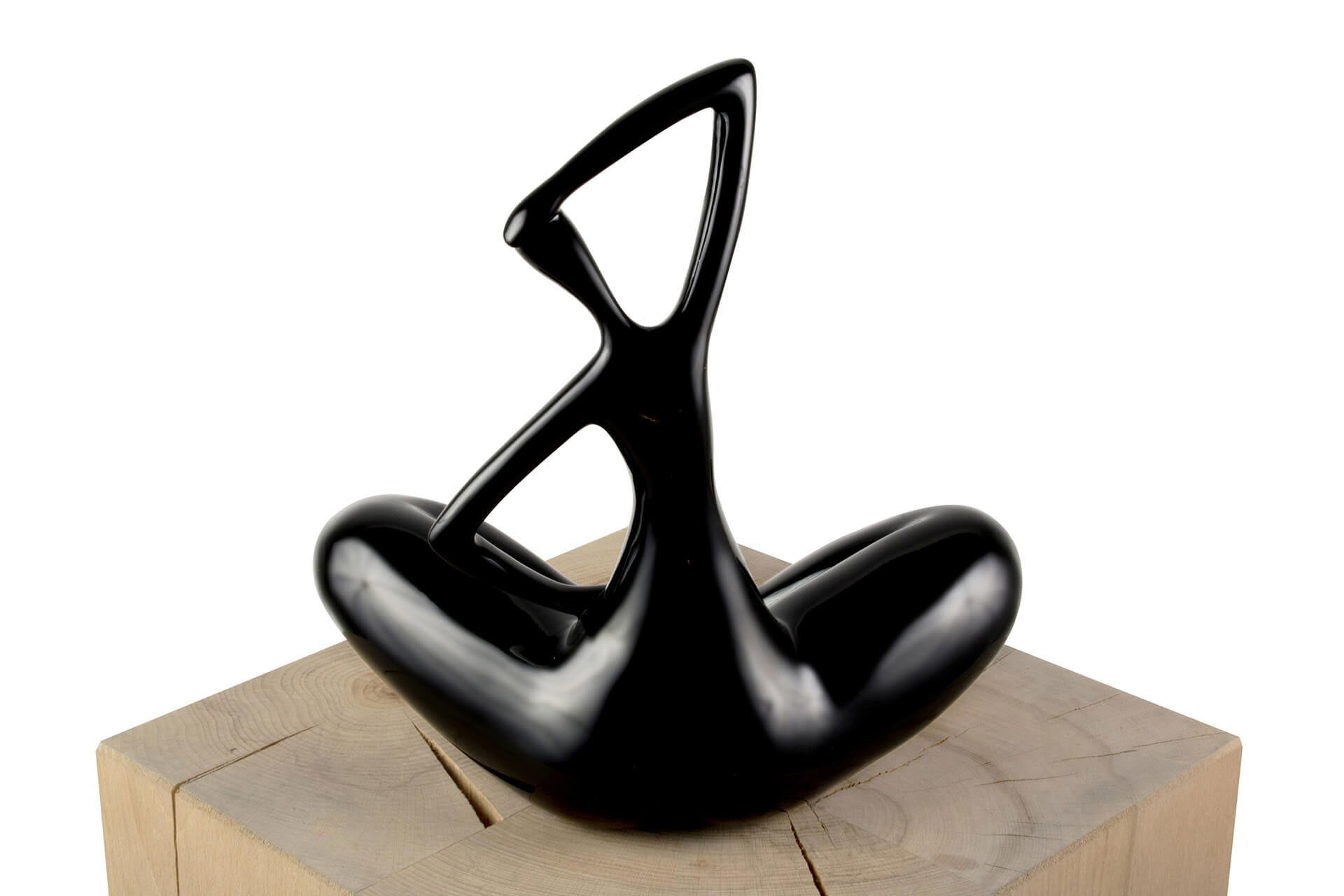 SKULPTUR Schwarz 25/28 cm - Schwarz, Stein (25/28/13cm) - KUNSTLOFT