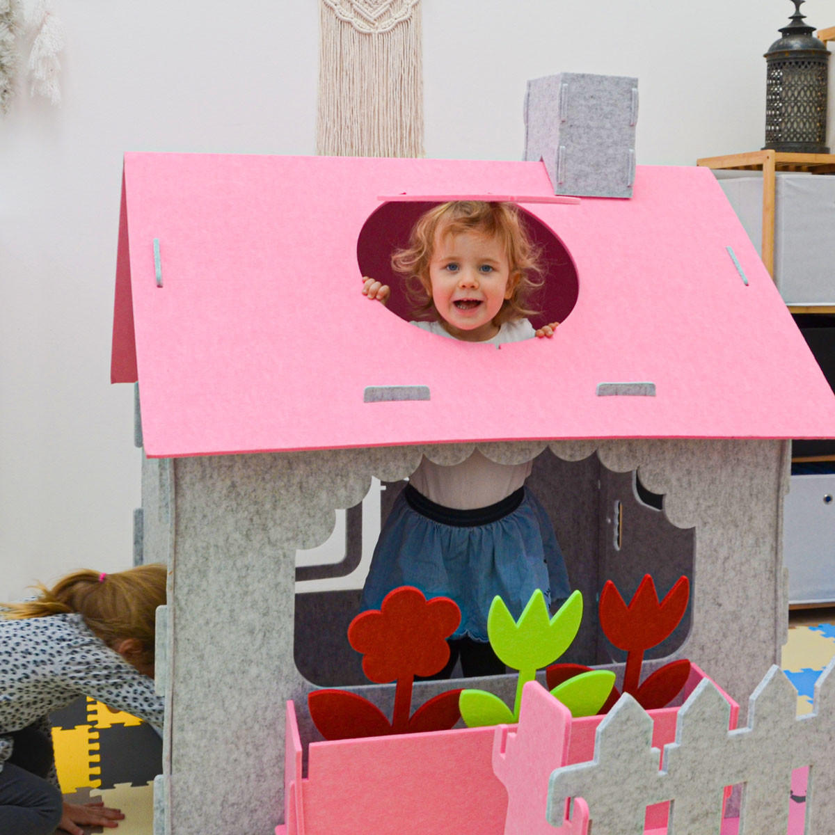 FILZ-SPIELHAUS 110/100/124 Pink - Pink, Kunststoff (100/125/110cm) - smalla
