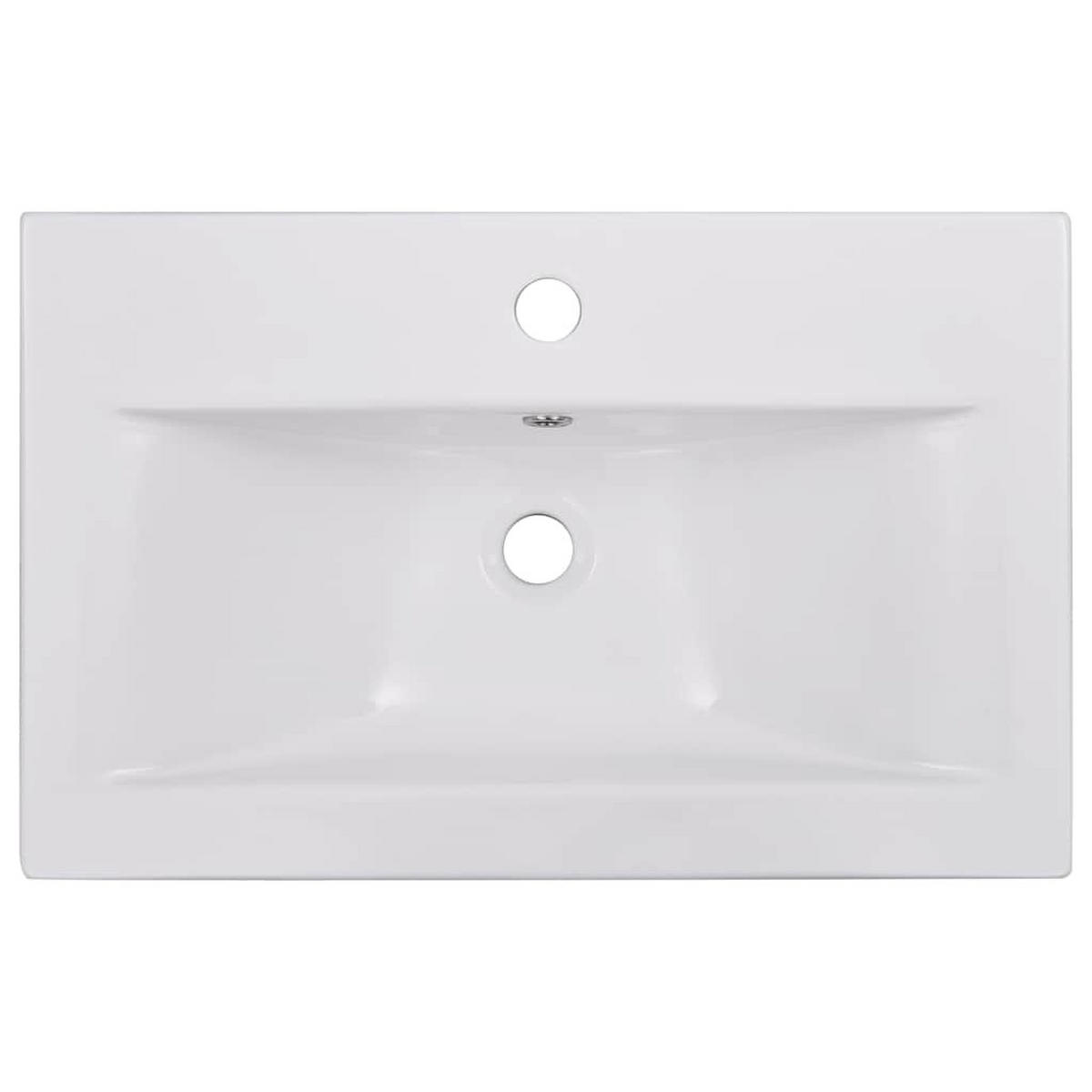 WASCHBECKEN Landgraf 61/39.5/18.5 cm - Weiß, Keramik (61/18.5/39.5cm) - Nettlife