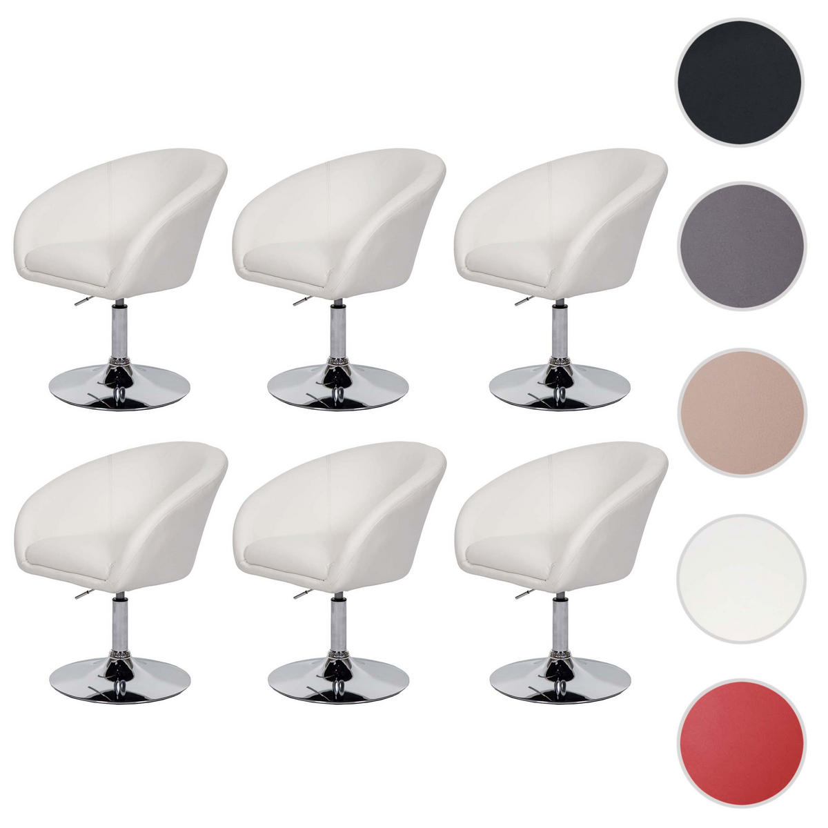 ESSZIMMERSTUHL Weiß 6er-Set - Weiß, Textil (59/90/60cm) - MCW