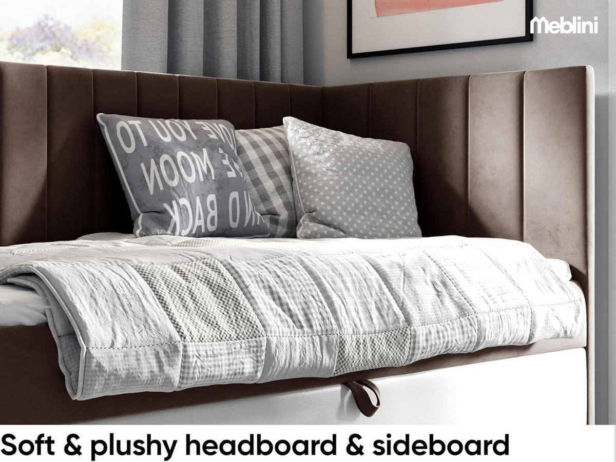 KINDERBETT MAYA 3 - Braun/Weiß, Holzwerkstoff (86/208cm) - Meblini