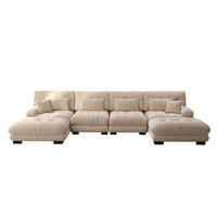 WOHNLANDSCHAFT Chenille Hellbraun mit Ottomane - Hellbraun, Textil (406/81/145cm) - WISHDOR