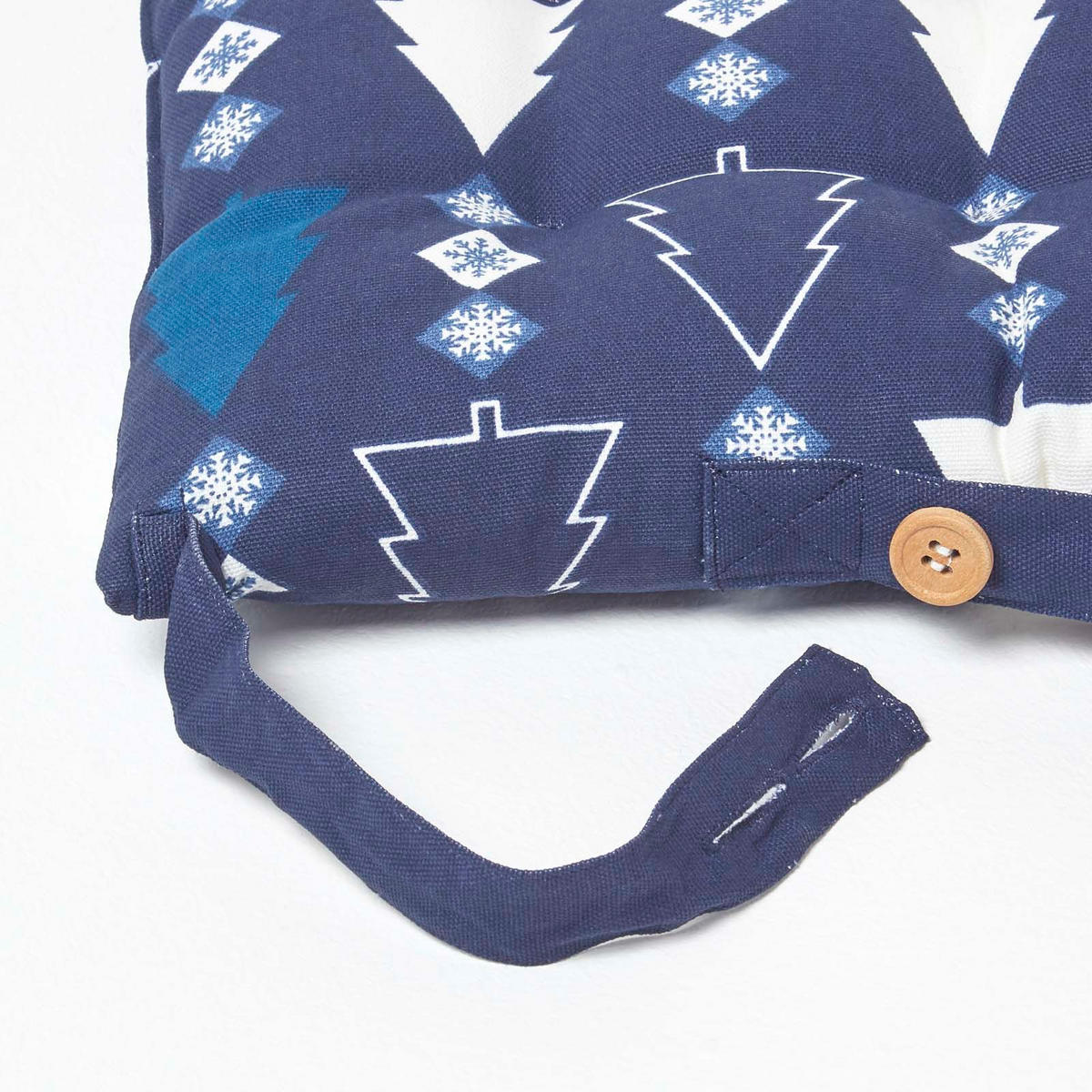 STUHLKISSEN Winterland, blau im 4er-Set 40/40/5 cm - Blau, Textil (40/40/5cm) - Homescapes