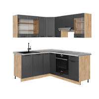 ROHOVÁ KUCHYŇ Fame-Line Tmavě šedá - medově dubová/tmavě šedá, kompozitní dřevo (190/81.6/60cm) - Vicco