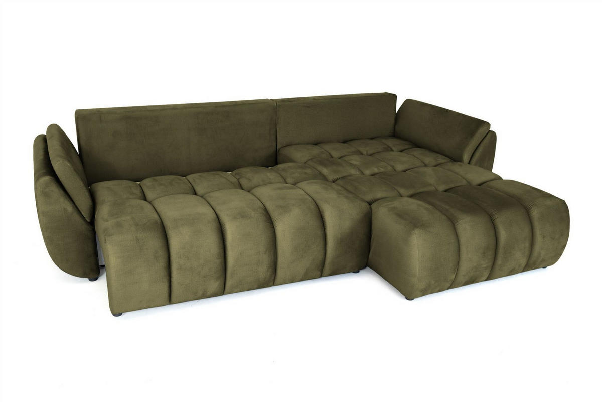 ECKSOFA Collin Mit Schlaffunktion - Grün, Holzwerkstoff/Textil (185/280cm) - Fun Möbel