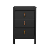 NACHTTISCH, Madrid, Schwarz, Holzwerkstoff, 44 x 39 x 71 cm - Schwarz, Holzwerkstoff (44/71/39cm) - ebuy24