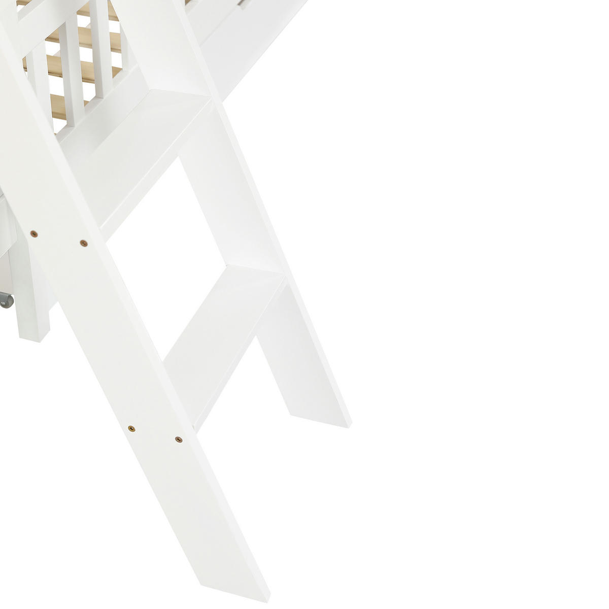 ETAGENBETT Kinderbett mit Lesetisch Weiß - Weiß, Holz (90/200cm) - ComfortXL