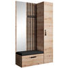 GARDEROBE Margaret II 121/203/43 mit Lamellen und Hochschrank - Schwarz/Eiche Artisan, Holzwerkstoff/Kunststoff (121/203/43cm) - Beautysofa