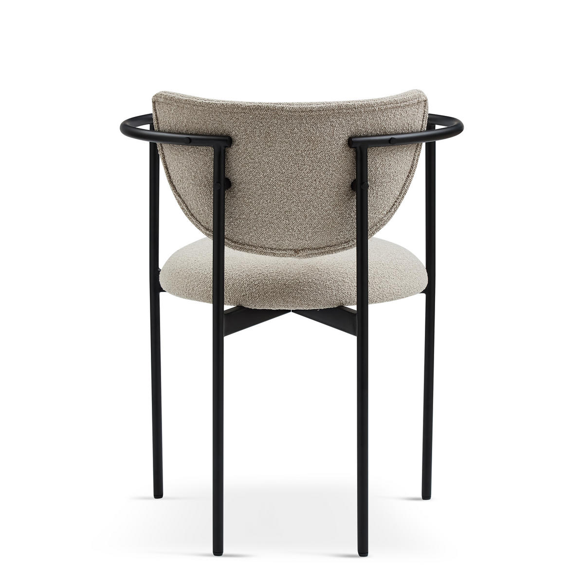 ARMLEHNSTUHL-SET DE-36862 2 Stück mit Stoffbezug Creme - Beige/Schwarz, Metall (60/56/78cm) - ComfortXL