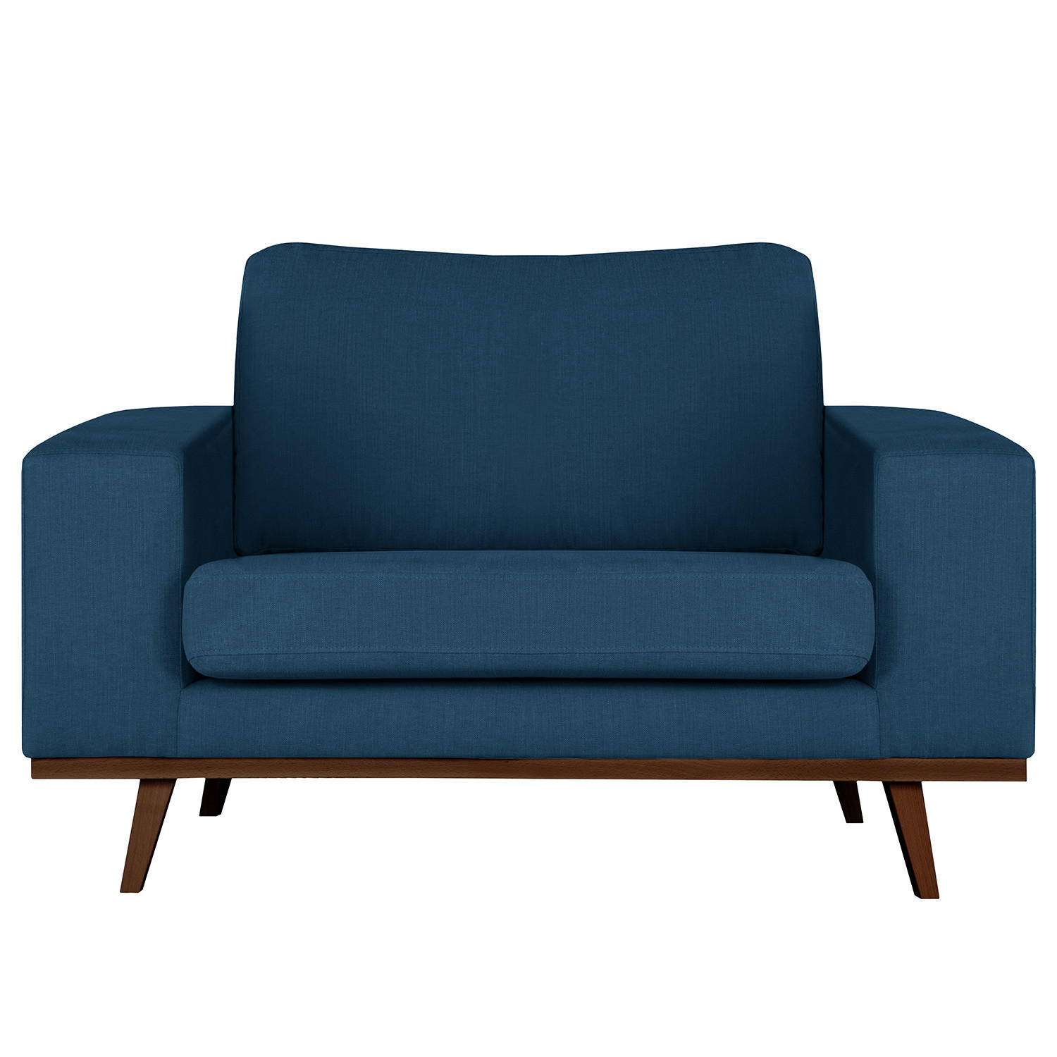 SESSEL - Blau/Buchefarben, Textil (122/81/88cm) - home24