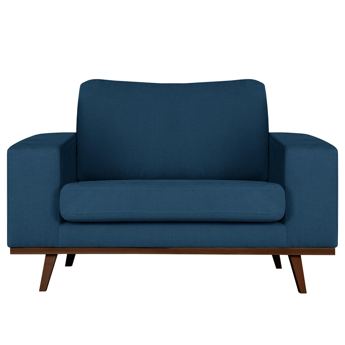 SESSEL - Blau/Buchefarben, Textil (122/81/88cm) - home24