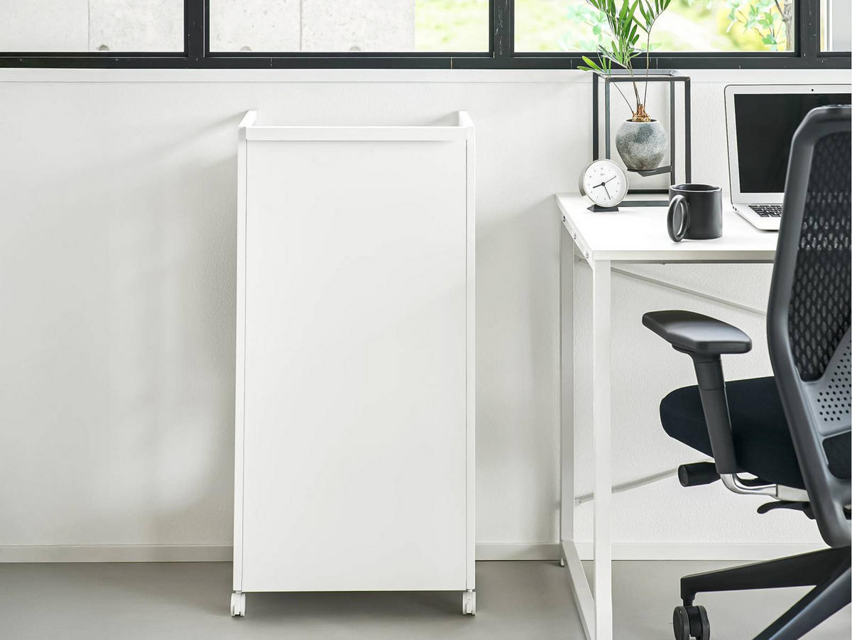 AUFBEWAHRUNGSWAGEN Tower weiß 42/85/32 cm - Weiß, Metall (42/85/32cm) - Yamazaki