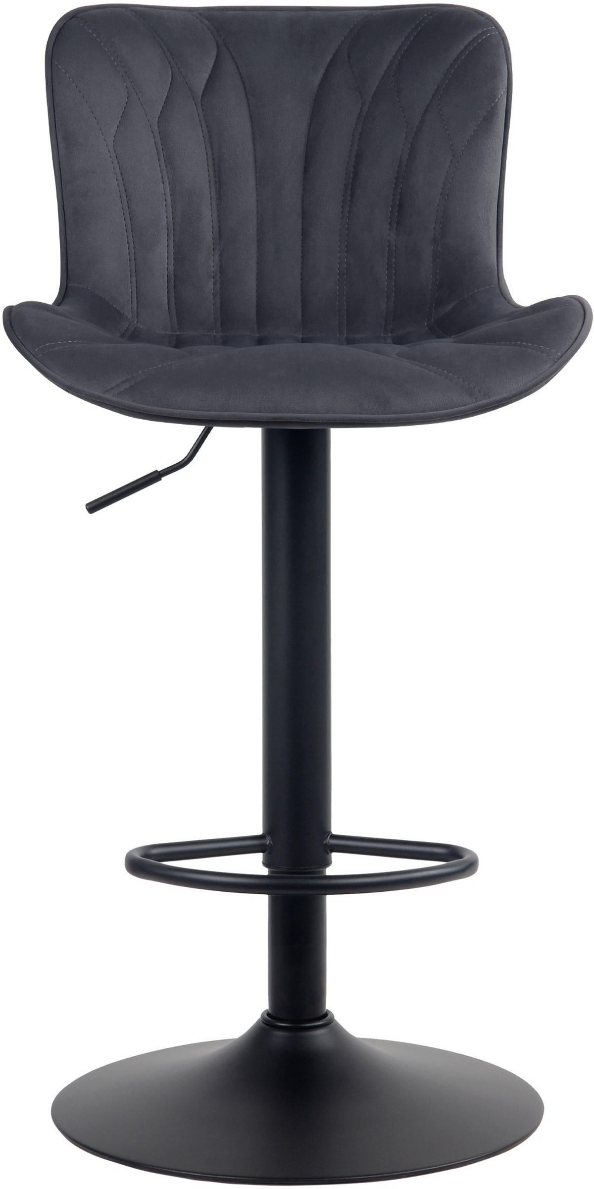 BARHOCKER Samt schwarz - Schwarz, Textil/Metall (48/83/54cm) - CLP