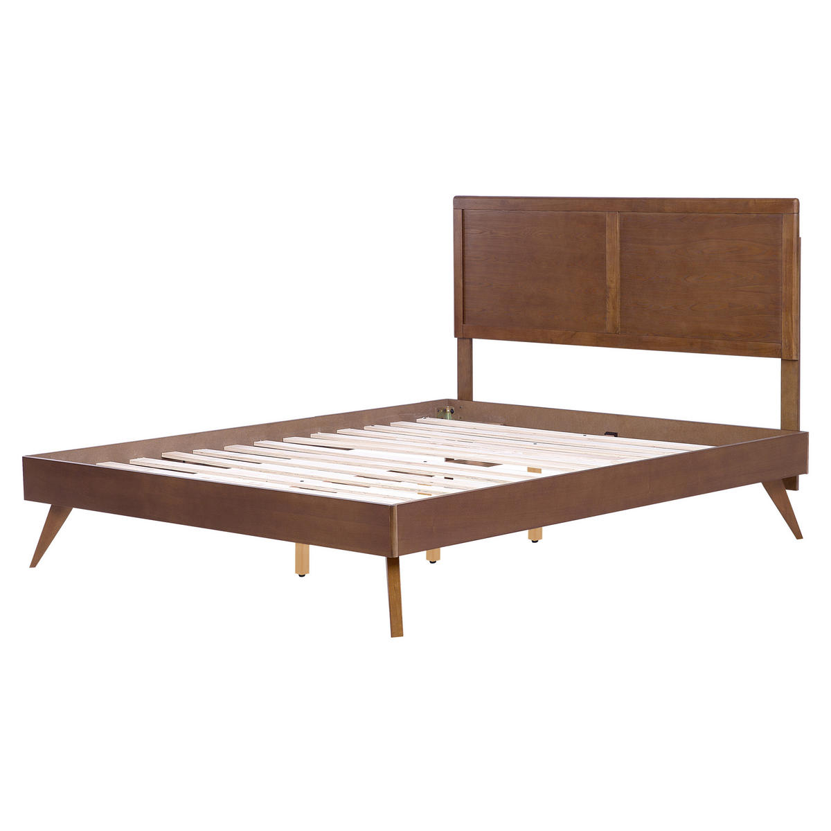 HOLZBETT 160/200cm Dunkler Holzfarbton Istres - Dunkelbraun, Holzwerkstoff (160/200cm) - Beliani