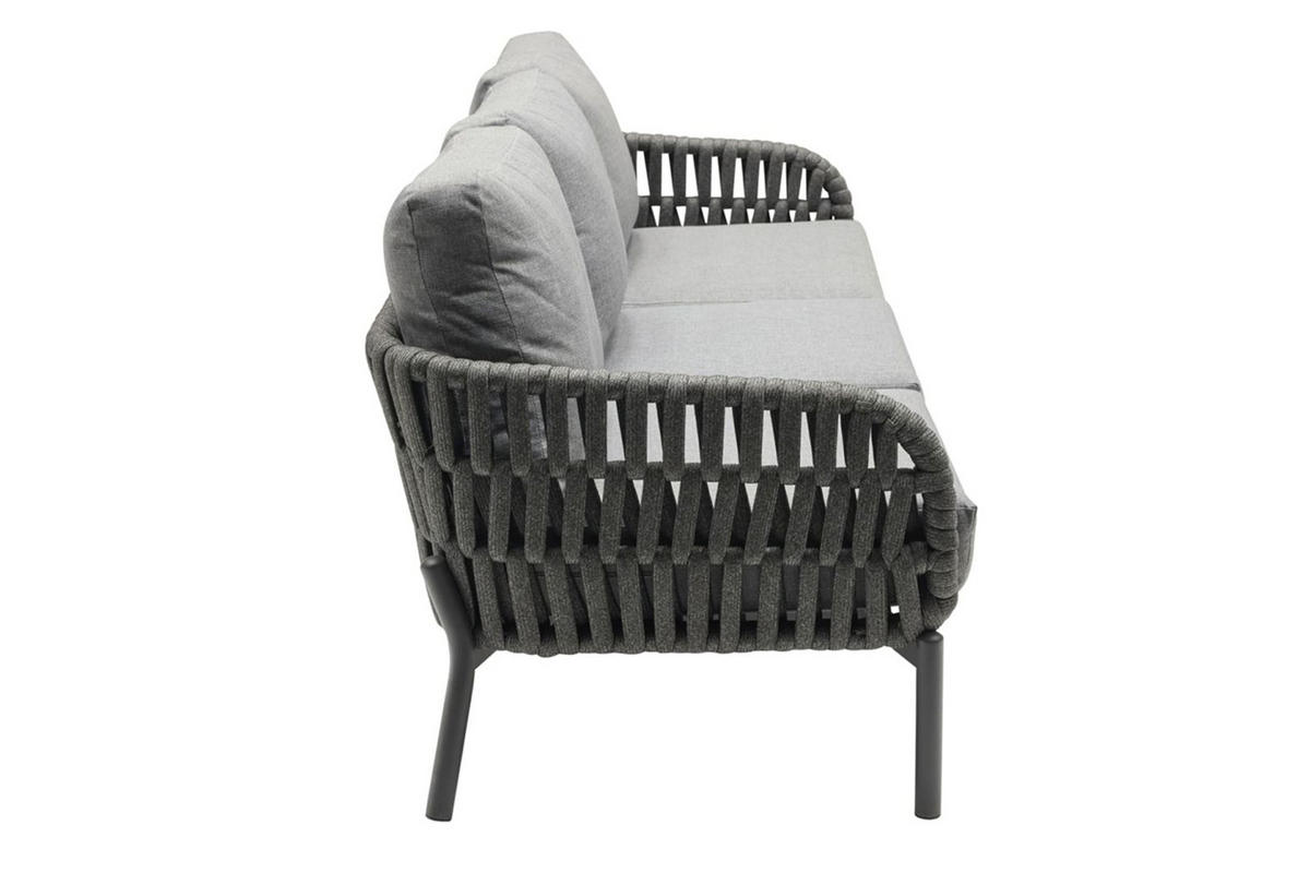 LOUNGESOFA Malte 67x202x82 cm, Kunststoff, Anthrazit - Anthrazit/Grau, Kunststoff/Metall (202/67/82cm) - dasmöbelwerk