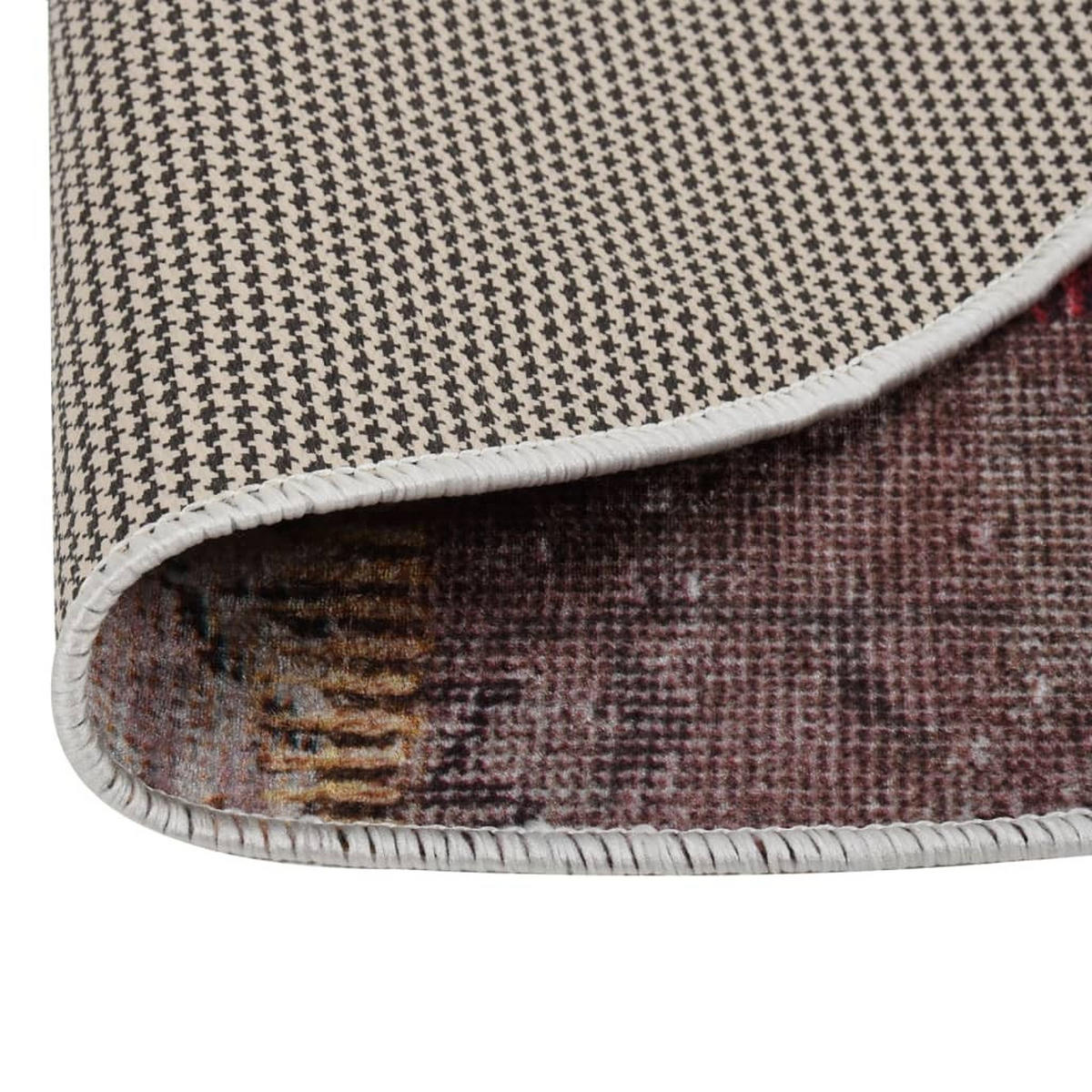 TEPPICH Waschbar Rund 200 cm aus Polyester Mehrfarbig Rutschfest - Multicolor, Textil (200/200cm) - vidaXL