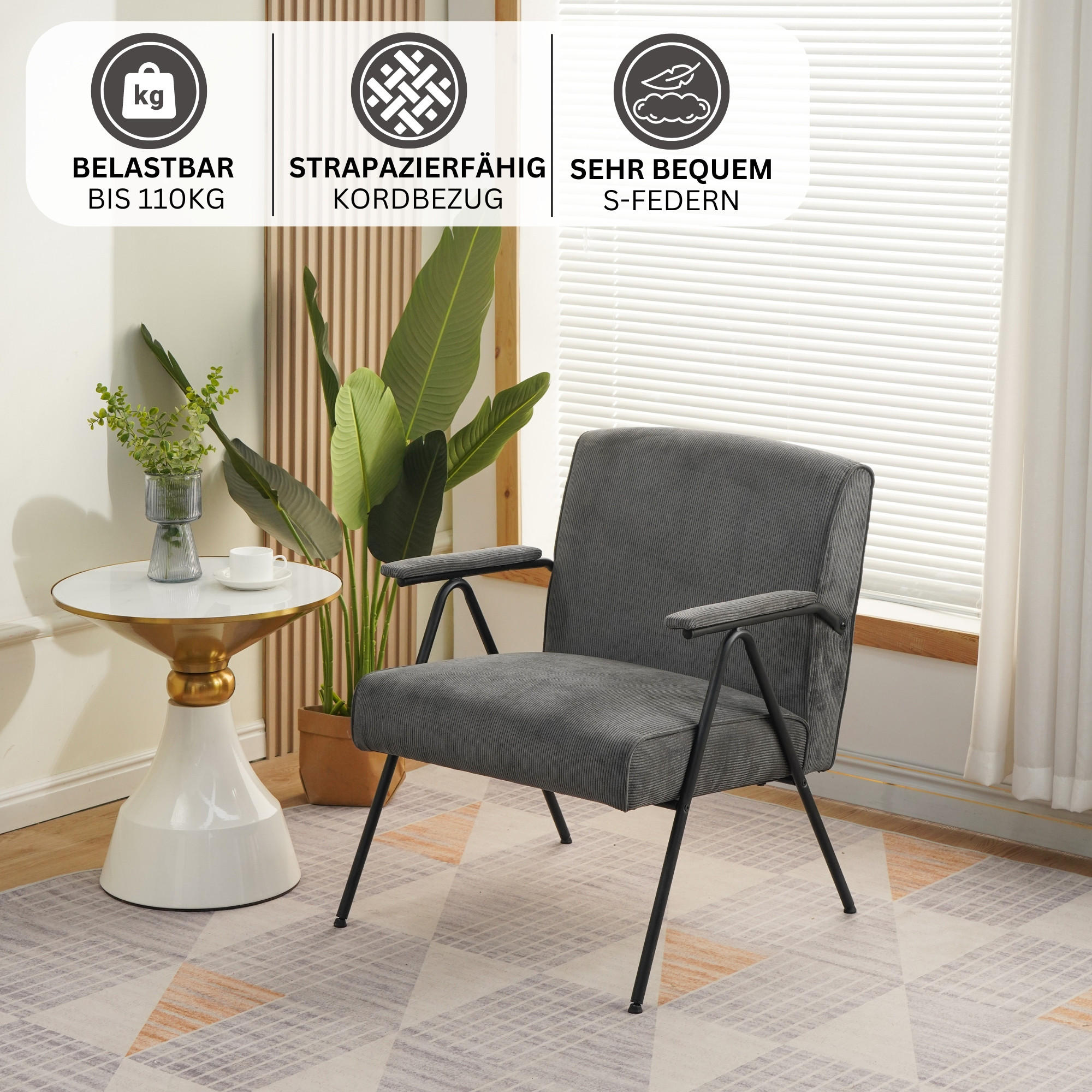 RELAXSESSEL STANFORD - Grau, Textil (64/71/79cm) - Albatros